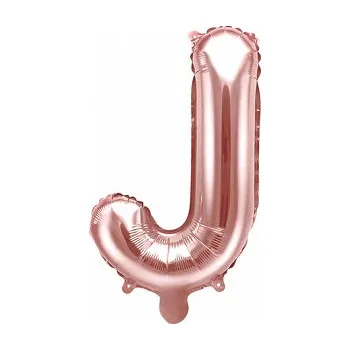 Balónek PartyDeco Fóliový balónek Mini - Písmeno J 35cm růžovo-zlatý