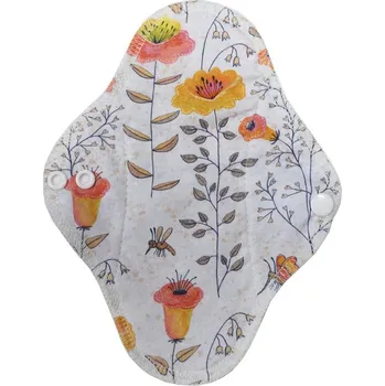 Menstruační vložka Breberky BIO Slipová vložka (Bavlněné froté s PUL) - Včelí louka (biobavlněný úplet s GOTS)