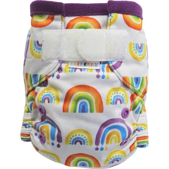Plenkové kalhoty Breberky Kapsová plenka (S), bez křidélek - Duha SZ
