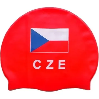 Plavecká čepice Plavecká čepice Topswim s vlajkou ČR red