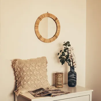 Zrcadlo Krásy Orientu Přírodní boho zrcadlo z mořské trávy Sanya