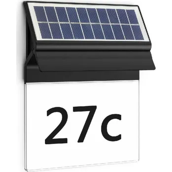 Venkovní osvětlení Philips Enkara solární venkovní LED osvětlení domovního čísla 0,2W 17lm 2700K IP44, černé