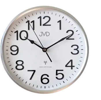 Hodiny JVD Rádiem řízené přehledné stříbrné hodiny JVD RH683.2 (JVD Rádiem řízené přehledné stříbrné hodiny JVD RH683.2)