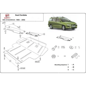 Kryt motoru Kryt pod motor VOLKSWAGEN VENTO (1H2) - Plech - 8595698041326