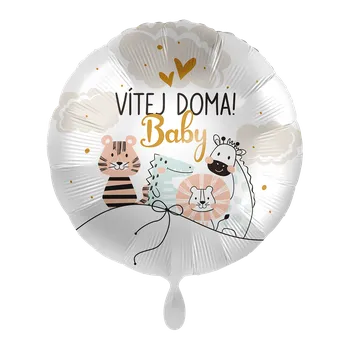 Balónek Premioloon Fóliový balón kruh - Vítej Doma Baby