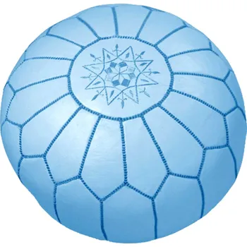 Taburet Krásy Orientu Orientální marocký taburet Chefchaouen Mini - modrý s modrým prošíváním