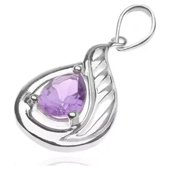 Přívěsek Přívěsek ze stříbra 925 - fialová zirkonová slza lemovaná stříbrem