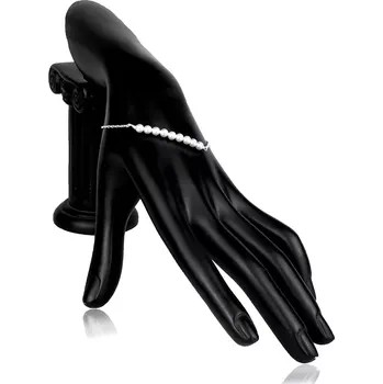 Náramek Stříbrný náramek 925 - řada bílých syntetických perel