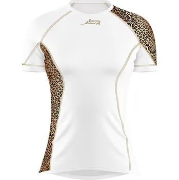 Dámské funkční triko krátký rukáv LEO bílá/hnědá Bamboo Ultra