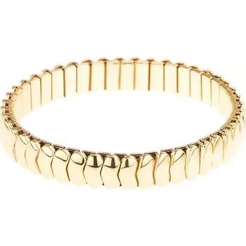 Náramek Pružný náramek z chirurgické oceli, články ve tvaru šipek, zlatá barva
