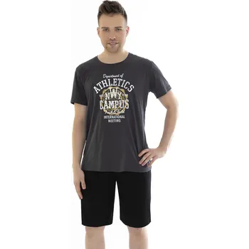 Pánské pyžamo Leptir pyžamo pánské 503/01 - graphite, XL (Pánské bavlněné pyžamo Leptir)