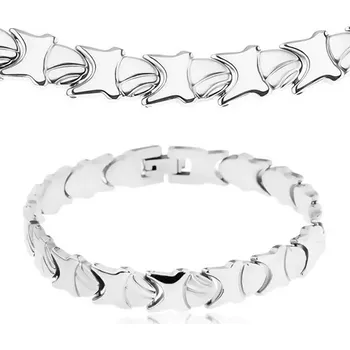 Souprava šperků Šperky Eshop Souprava z oceli 316L - náhrdelník a náramek, lesklo-matné ozdobné články