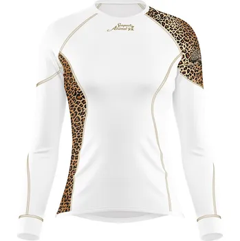 Dámské funkční triko dlouhý rukáv LEO bílá/hnědá Bamboo Ultra