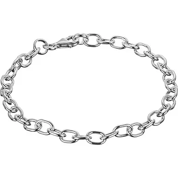 Řetízek Šperky Eshop Stříbrný řetízek 925 na ruku s oválnými očky Stříbrná 198 mm