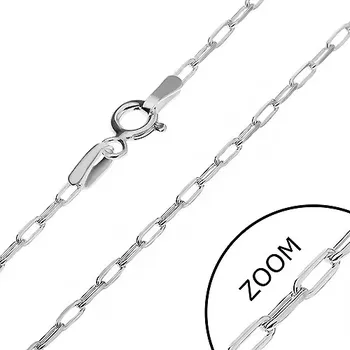 Řetízek Stříbrný řetízek 925 - lesklé hladké obdélníky, 2 mm