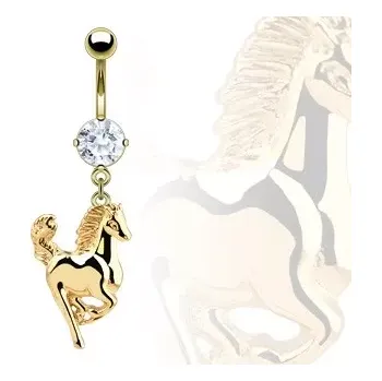Piercing Piercing do pupíku - pozlacený koník