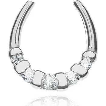 Přívěsek Přívěsek ze stříbra 925 - lesklá podkova se zirkony a pásky