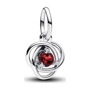 Přívěsek Visací přívěsek PANDORA Sytě červený kruh věčnosti 793125C07