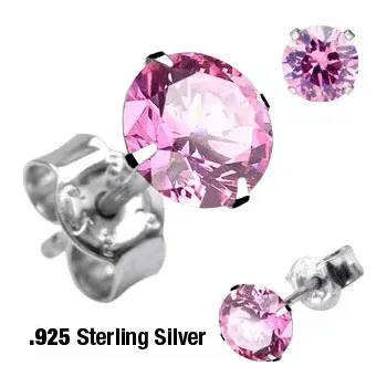 Náušnice Stříbrné puzetové náušničky 925 - kulaté, různé barvy - Průměr: 4 mm, Barva: Černá