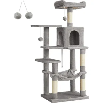 Škrabadlo pro kočky LAURA 143 cm - světle šedá