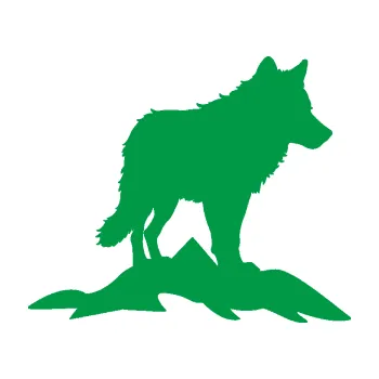 Polep vozidla Vlk 031 pravá hory (12 - zelená) SAMOLEPKA NA AUTO, NÁLEPKA, FÓLIE, POLEP, TUNING, VLASTNÍ TEXT, TISK, AUTOSAMOLEPKY.cz, POLEPY, OBRÁZEK, LOGO, 3D STICKERS