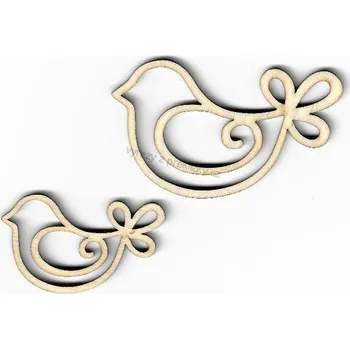 Stavební deska Výřez z překližky, Z125/1, OBRYS PTÁČKA-velký, 7x4,5cm, 1ks