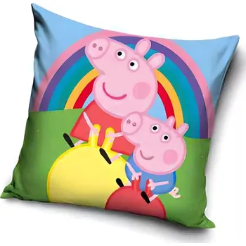 Polštář Povlak na polštářek Prasátko Peppa Pig Duha
