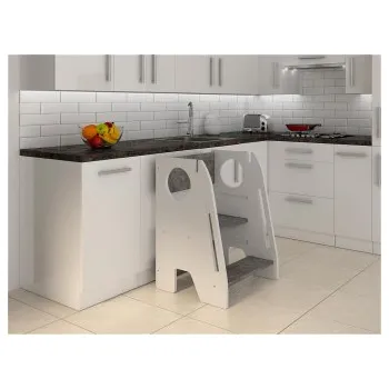 Dětský pokoj Naučná věž Helper bílá-šedá