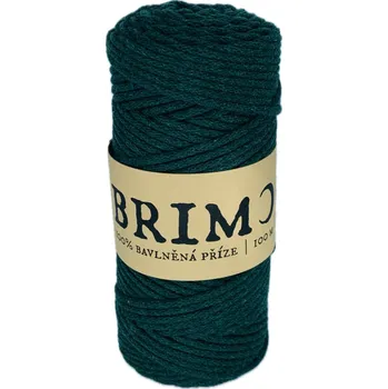 Příze Brimoon premium bavlněná šňůra 3mm - Lahvově zelená