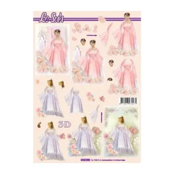 Svatební dekorace 3D papíry pro vystřihování- Svatební- nevěsta