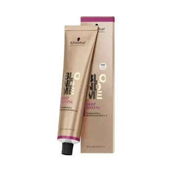Barva na vlasy Schwarzkopf Professional BlondME Bond Enforcing Deep Toning toner pro tmavší základy 60 ml, Peach Sorbet