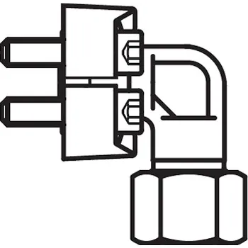 Ventil Hydraulický 90° adaptér příruby s maticí 3/4", 315 bar, M10x30 Parker WFS33/18LCF
