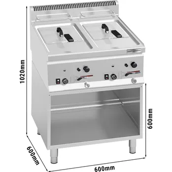 fritéza G.Gastro Plynová dvojitá fritéza 8+8L - 13,2kW - s podstavcem