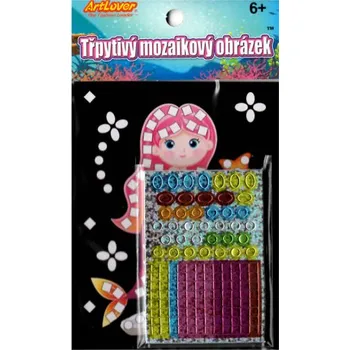 kreativní sada Třpytivý mozaikový obrázek - Mořské víly, cena za kus, v boxu 24 ks