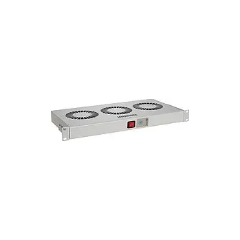 Rozvaděč SOLARIX Chladící jednotka 19'' 1U 3 ventilátory s bimetalovým termostatem RAL 7035 do 19'' lišt VJ19-3-T-G 80199033