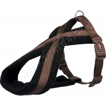 Nylonový postroj PREMIUM podšitý 35-50cm/25mm (S) - kávová hnědá