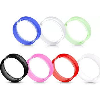 Piercing Sedlový tunel do ucha ze silikonu, ohebný, různé barvy, lesklý - Tloušťka : 22 mm, Barva: Zelená