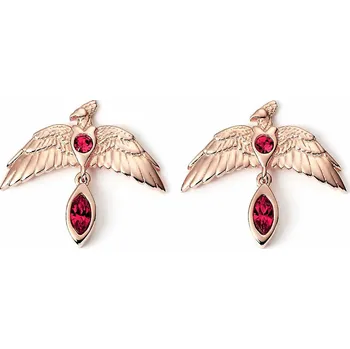 Náušnice Harry Potter pozlacené náušnice Fawkes Rose Gold s krystaly