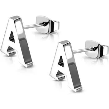 Náušnice Puzetové ocelové náušnice - tiskací písmeno A