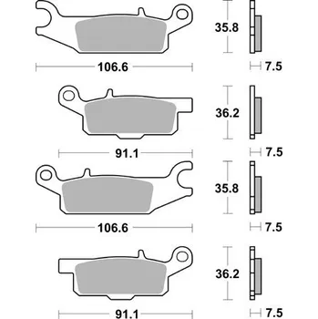 Motodíl Sada brzdových destiček TRW Lucas SI přední YAMAHA YFM 250 R-X R