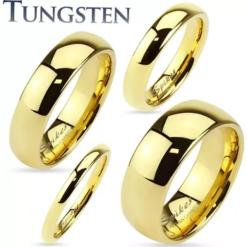 Prsten Wolframový prsten zlaté barvy, lesklý a hladký povrch, 2 mm - Velikost: 65