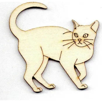 Překližka Výřez z překližky, M52, KOČKA-V NÁKROKU, 5,8x5,8cm, 1ks