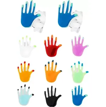 Náušnice Stříbrné 925 náušnice, barevná ruka s lesklým glazovaným povrchem - Barva: Oranžová