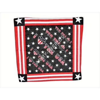 Šátek ČÍNA Šátek potisk čtvercový srdce USA
