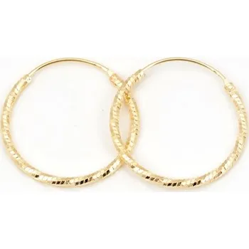 Náušnice Stříbrné pozlacené náušnice kruhy broušené 25mm STNAU1762F