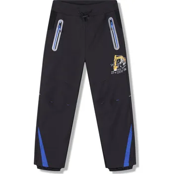 Chlapecké kalhoty Chlapecké softshellové kalhoty - KUGO HK5653, tmavě šedá / modré zipy Barva: Šedá, Velikost: 104