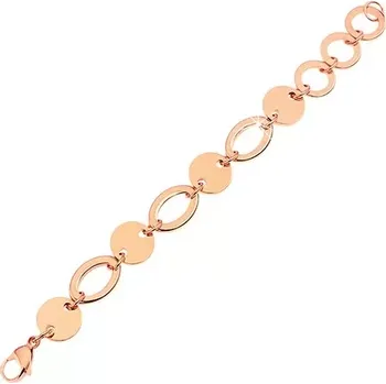Náramek Náramek z oceli 316L, kruhové a oválné články, měděná barva