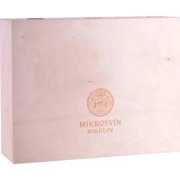Vinařství Mikrosvín Mikulov Dárková dřevěná kazeta na 3 láhve vinařství Mikrosvín