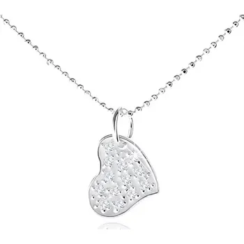 Náhrdelník Stříbrný náhrdelník 925, asymetrické srdce s čirými zirkony