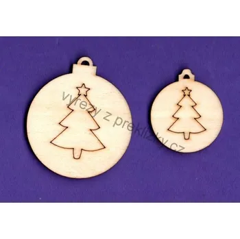 Překližka Výřez z překližky, F08/1, ozdoba, STROMEČEK-velká, 4,3x5cm, 1ks